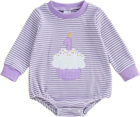 GOOCHEER Fall Baby Girl Boy First Birthday Outfit 1 Cake Long Sleeve Romper Sweatshirt One Year Old Bubble Clothes in Saudi Arabia