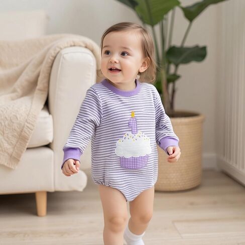 GOOCHEER Fall Baby Girl Boy First Birthday Outfit 1 Cake Long Sleeve Romper Sweatshirt One Year Old Bubble Clothes in Saudi Arabia