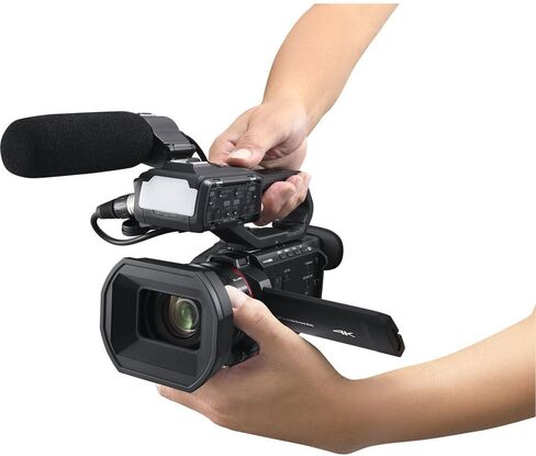 Panasonic HC-X2100 UHD 4K 3G-SDI/HDMI Pro Lightweight Camcorder with 24x Zoom (HC-X2100) + Pro Mic + Case + LED Light + 64GB Memory Card + USB-C Cable + Cleaning Kit + USB-C Adapter + More in Saudi Arabia