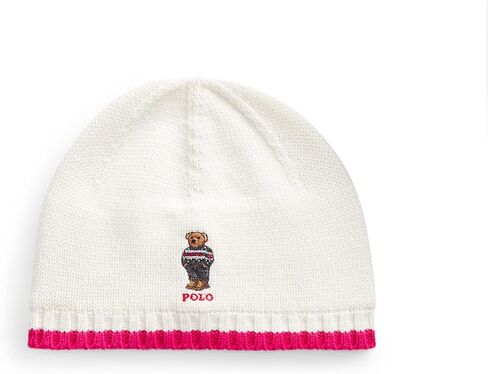 POLO RALPH LAUREN Baby Girls Polo Bear Cotton Beanie (C_P(1004)/B, 9-24 Months) in Saudi Arabia