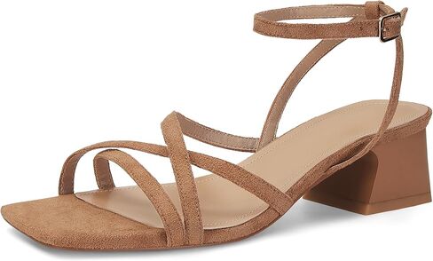SOVANYOU Chunky Block Heels for Women Strappy Heeled Sandals Womens Wedge Sandals Opened Square Toe with Ankle Strap Casual Dressy Shoes in Saudi Arabia
