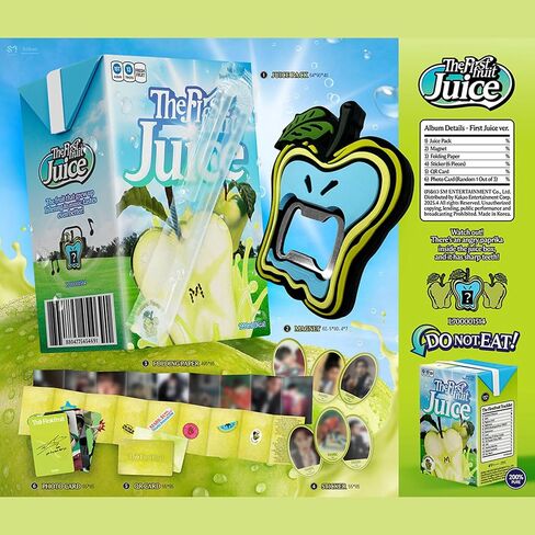 مارك - الألبوم الأول The Firstfruit First Juice Ver. حزمة عصير + مغناطيس + ورقة طي + بطاقة صور + بطاقة QR + ملصق + 4 كرات ضوئية إضافية in Saudi Arabia