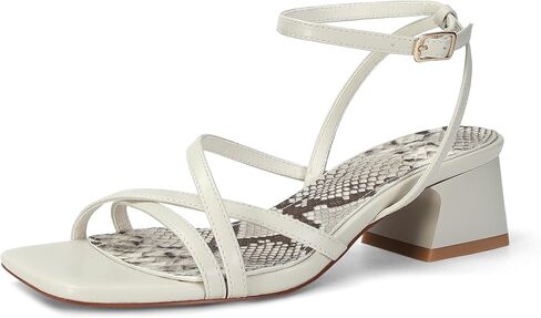 SOVANYOU Chunky Block Heels for Women Strappy Heeled Sandals Womens Wedge Sandals Opened Square Toe with Ankle Strap Casual Dressy Shoes in Saudi Arabia