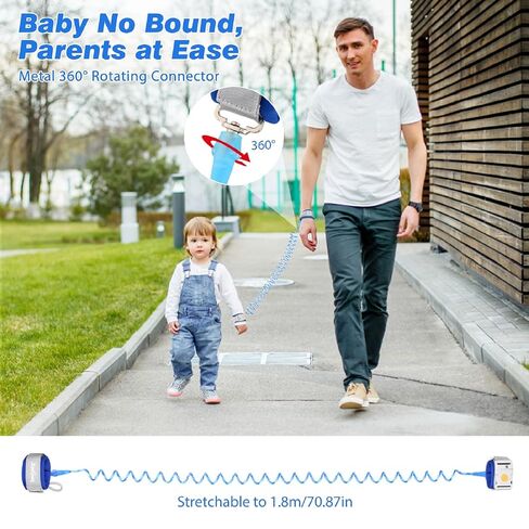 Zooawa Toddler Leash ، الأطفال الصغار تسخير رابط معصم مضاد لضد مع قفل مغناطيسي ، سلامة عاكسة للأطفال المشي مع المعصم لمدة 2،3،4 سنة فتيان ، والأزرق in Kuwait