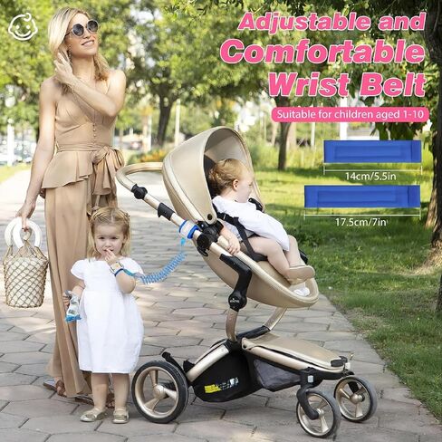 Zooawa Toddler Leash ، الأطفال الصغار تسخير رابط معصم مضاد لضد مع قفل مغناطيسي ، سلامة عاكسة للأطفال المشي مع المعصم لمدة 2،3،4 سنة فتيان ، والأزرق in Kuwait