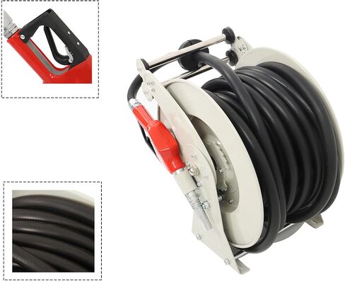 Retractable Fuel Hose for Aircraft, Marine, Tanker Trucks, 300PSI Heavy Duty Carbon Steel Construction 3/4 x 50 Fuel Reel with Fuel Nozzle in Saudi Arabia