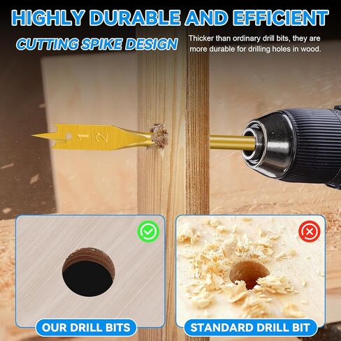 مجموعة بت سباد-مجموعات مجداف مغلفة من تيتانيوم 6 قطع (3/8 "إلى 1") للخشب ، PVC و Liverglass ، سداسي سداسي يناسب جميع التدريبات ، الثقوب الخالية من الأشرار in Kuwait