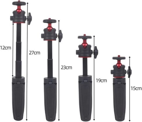 Mini Camera Tripod /4" Screw Aluminum Alloy Small Non Slip Stable Desktop Handheld Selfie Extendable for Vlogging in Saudi Arabia