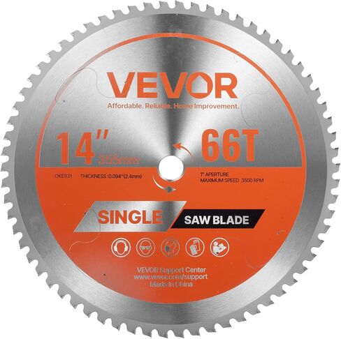 شفرة المنشار الدائرية Vevor ، قطرها 14 بوصة ، 66 أسنان سبيكة حادة ، شارع 1 بوصة ، النهاية الناعمة ، شفرة القطع المعدنية للمشاهدة الدائرية ، مع فتحات الحرارة التي تقلل من الضوضاء ، لقطع الصلب والألومنيوم in Kuwait