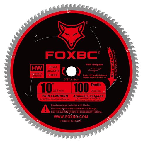 FOXBC 10-Inch Saw Blade 100-Tooth TCG for Aluminum and Non-Ferrous Metal Cutting with 5/8-Inch Arbor in Saudi Arabia