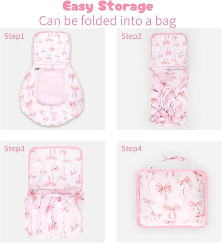 Baby Car Seat Cover, Windproof Carseat Cover for Infant Girls, Infant Warm Carseat Canopy with Double Layer Fabric for Winter, Compatible with Most Baby Car Seat, Bow in Kuwait
