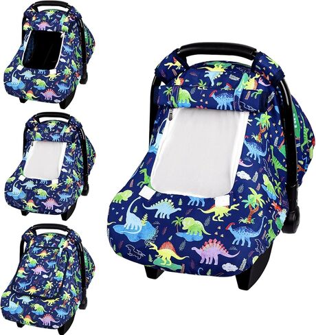 Baby Car Seat Cover, Windproof Carseat Cover for Infant Girls, Infant Warm Carseat Canopy with Double Layer Fabric for Winter, Compatible with Most Baby Car Seat, Bow in Kuwait