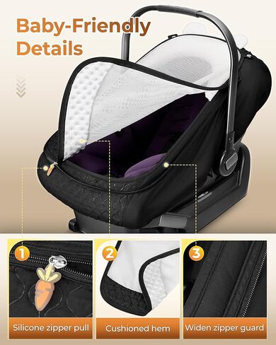 YOREPEK Winter Carseat Cover for Baby, Infant Car Seat Cover with Removable Fleece & Mesh Top, Warm Cozy Waterproof Carseat Canopy for Doona/Nuna/Evenflo, Winter Baby Essentials for Newborn Boy Girl in Saudi Arabia