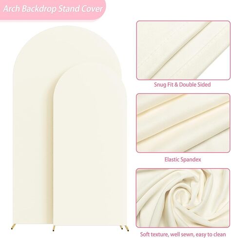 Asee’m Dusty Blue Spandex Arch Backdrop Cover Set of 3 Wedding 7.2/6.6/6FT | Balloon Arch Covers Stretchy Backdrop Fitted 2-Sided Round Top Chiara for Party Ceremony Birthday Banquet Decoration in Saudi Arabia