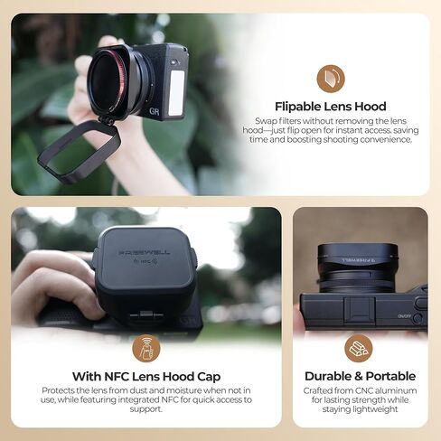 Freewell The Real Lens Hood for Ricoh GRIII GR3 – CPL/Mist Filter, Touchless Filter Operation & Flipable Design in Saudi Arabia