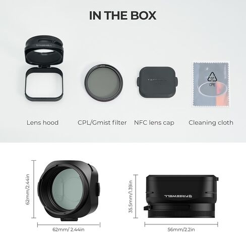 Freewell The Real Lens Hood for Ricoh GRIII GR3 – CPL/Mist Filter, Touchless Filter Operation & Flipable Design in Saudi Arabia