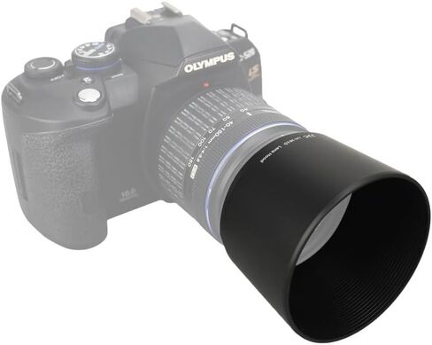 JJC LH-61E Lens Hood Shade for Olympus Zuiko Digital Ed 70-300mm F/4-5.6 ، M.Zuiko Digital Ed 75-300mm f/4.8-6.7 II Telepso Lens ، Respipable و Compatible مع مرشح/كاب 58 ملم in Kuwait