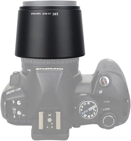 JJC LH-61E Lens Hood Shade for Olympus Zuiko Digital Ed 70-300mm F/4-5.6 ، M.Zuiko Digital Ed 75-300mm f/4.8-6.7 II Telepso Lens ، Respipable و Compatible مع مرشح/كاب 58 ملم in Kuwait