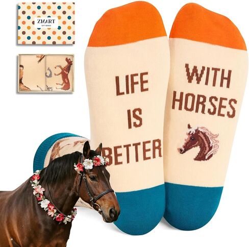 Zmart Unisex Funny Horse Gifts Equestrian Gifts Women, Novelty Horse Socks Equestrian Socks for Men Horse Riding Socks in Saudi Arabia