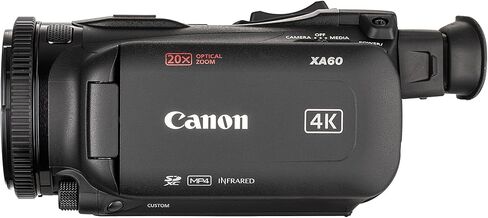 Canon XA60 PAL Professional UHD 4K Camcorder + 128GB Memory Card + Replacement Battery + Charger + Camera Bag + 58MM UV Filter + Protective Memory Card Case + Cleaning Kit + More (Renewed) in Saudi Arabia