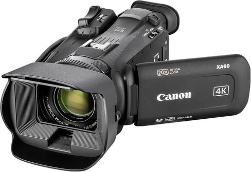 Canon XA60 PAL Professional UHD 4K Camcorder + 128GB Memory Card + Replacement Battery + Charger + Camera Bag + 58MM UV Filter + Protective Memory Card Case + Cleaning Kit + More (Renewed) in Saudi Arabia