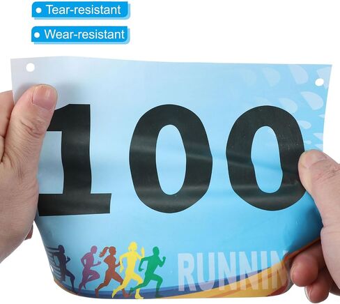 Patikil Tearproof Running Bib Bib Numbers 7 × 4 بوصة ، 1-500 أرقام منافس السباق مع دبوس أمان لممارسة دور الماراثون للمنافسة الرياضية ، متعدد الألوان in Kuwait
