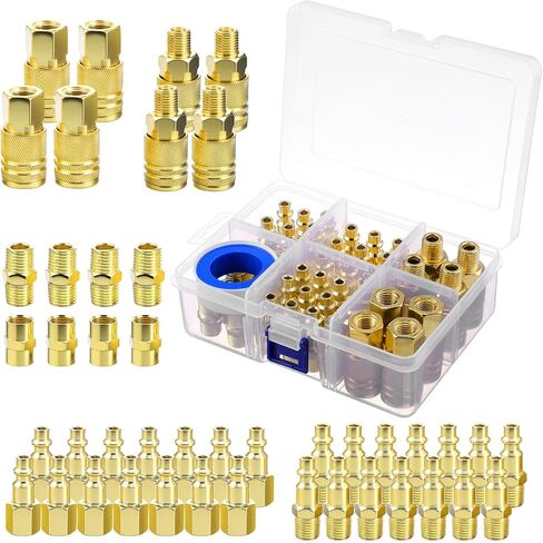 45pcs Air Coupler & Plug Kit,1/4"NPT Air Tool Fittings Set,Quick Connect Compressor Accessories Set in Saudi Arabia