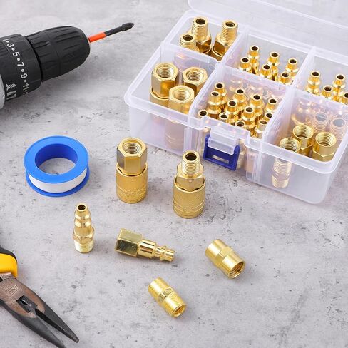 45pcs Air Coupler & Plug Kit,1/4"NPT Air Tool Fittings Set,Quick Connect Compressor Accessories Set in Saudi Arabia