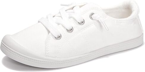 Womens Slip On Shoes, Canvas Low Top Sneakers, Casual Classic Flat Shoes | Comfort Fashion Sneaker with Non Slip Rubber Outsole, Lightweight Tennis Shoes for Walking, Shopping, Picnic, Travel in Saudi Arabia