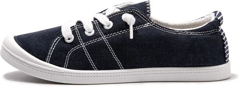 Womens Slip On Shoes, Canvas Low Top Sneakers, Casual Classic Flat Shoes | Comfort Fashion Sneaker with Non Slip Rubber Outsole, Lightweight Tennis Shoes for Walking, Shopping, Picnic, Travel in Saudi Arabia