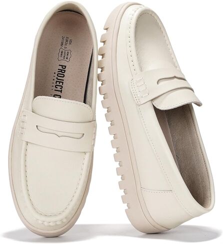 Project Cloud 100% Genuine Leather Slip-On Loafers for Women (Filide1) | Genuine Leather Womens Loafers Memory Foam Insoles Slip On Shoes for Women Lightweight Womens Shoes Non Slip Womens Loafers in Saudi Arabia