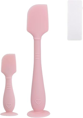 2pcs ملعقة كريم حفاضات الطفل مع علبة سفر ، أحجام 2 sister silicone silicone بعقب اللصق طفل حفاضات الطفل فرشاة ملعقة ملعقة للثني (الوردي) (الوردي) in Saudi Arabia