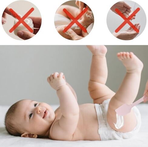 2pcs ملعقة كريم حفاضات الطفل مع علبة سفر ، أحجام 2 sister silicone silicone بعقب اللصق طفل حفاضات الطفل فرشاة ملعقة ملعقة للثني (الوردي) (الوردي) in Saudi Arabia