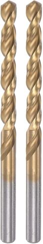 HARFINGTON 2pcs Twist Drill Bits 5.3mm Titanium Coated (HSS-E) M42 High Speed Steel 8% Cobalt Straight Shank for Stainless Steel Aluminum Alloy Metal in Kuwait