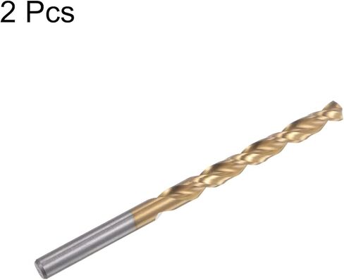 HARFINGTON 2pcs Twist Drill Bits 5.3mm Titanium Coated (HSS-E) M42 High Speed Steel 8% Cobalt Straight Shank for Stainless Steel Aluminum Alloy Metal in Kuwait