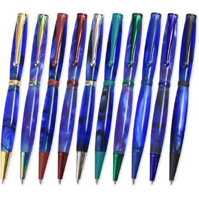 Fancy Pen Kit - Colorful Variety, 10 Pack, Includes 1 each of Green, Green Enamel, Blue, Blue Enamel, Black Enamel, Red, Red Enamel, Platinum, Titanium Gold, Tie Dye in Kuwait