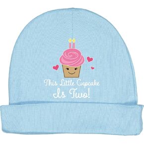 inktastic 2nd عيد ميلاد Cupcake Girls Cute Baby Beanie Hat in Kuwait