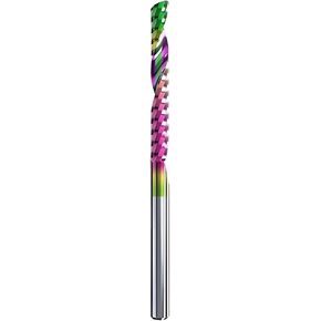 Single Flute 3.175 Mm Cutter, Tungsten Steel with Color Coating, Carbide Drill Bits, 3.175 X 3.175 X 25 X 50, CNC Machine Parts for Acrylic and PVC in Kuwait