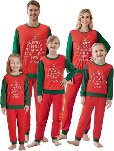 WephuPSho Christmas Family Pajamas Xmas Matching Family Pajama Holiday Pjs Xmas Jammies Sleepwear Set in Kuwait