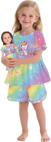 LQSZ مطابقة الفتيات و Doll Pajamas مجموعة للطفل الفتيات القصيرة in Saudi Arabia