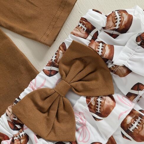 Newborn Baby Girl Football Outfit Rugby Print Long Sleeve Romper Bloomers Shorts Socks Headband Fall Clothes 4Pcs in Saudi Arabia