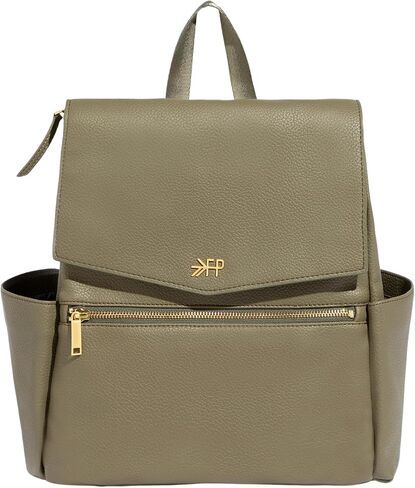 Freshly Picked Mini Diaper Bag II Backpack – Premium Vegan Leather Small Baby Bag without Changing Pad, Compact, Lightweight & Stylish for Moms On-the-Go, Cognac in Kuwait