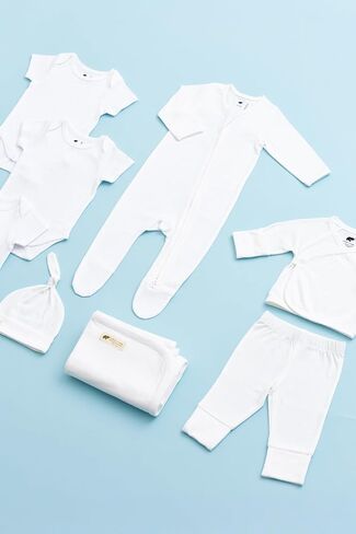 MONICA + ANDY Short Sleeve Jack & Jill Bodysuit, 100% Organic Baby Clothes for Girls & Boys, Newborn, Infant & Preemie Sizes in Saudi Arabia