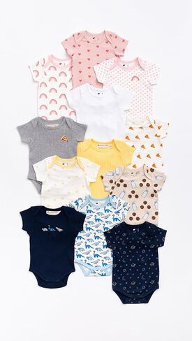 Monica + Andy Baby Organic Short Sleeve Jack and Jill Bodysuit in Kuwait