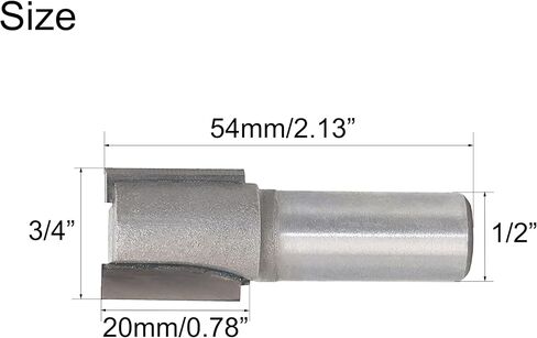 NACX 3/4 بوصة قطع ضياء ، 1/2 بوصة شانك مزدوج الفلوت بتات مستقيمة ، Carbide أدوات طحن الخشب الخشب ، 2 ٪ in Saudi Arabia