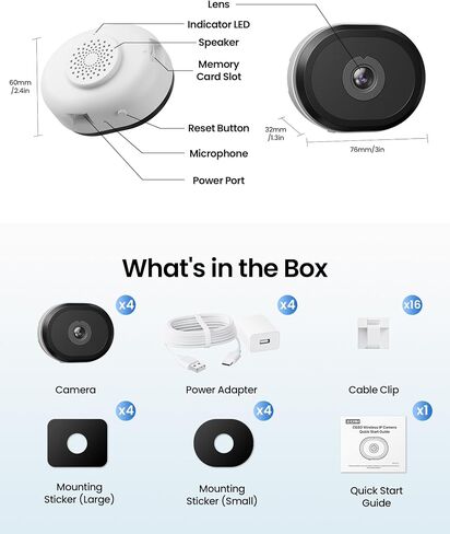 Zosi C680 2K Camera Security Window Window مع رؤية ليلية كاملة اللون ، كاميرا واي فاي مكون من 3 ميجابكسل للأمان المنزلي ، الكشف عن المركبات البشرية منظمة العفو الدولية ، واي فاي 2.4/5 جيجا هرتز ، 24/7 تسجيل ، حديث 2. in Kuwait