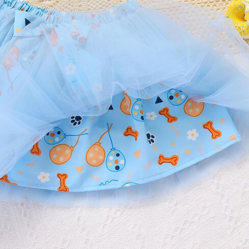 Obeeii Blue Birthday Girl Girl Thirt + Ears Beadband + Tutu Skirt Smoop Smash Smash Smash Photoft in Kuwait