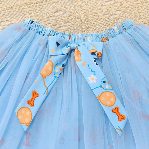 Obeeii Blue Birthday Girl Girl Thirt + Ears Beadband + Tutu Skirt Smoop Smash Smash Smash Photoft in Kuwait