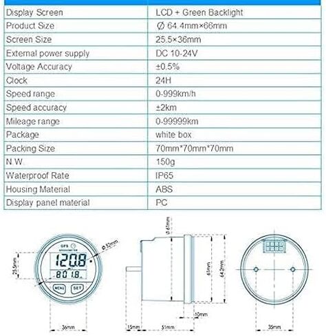 GPS Speedometer Odometer Waterproof with Green/Red/Blue Digital Display Backlight. Universal Suitable ATV-UTV-Marine-Boats-Motorcycle-Automobile-Motor Vehicles-Bikes-Golf Carts (Black) in Kuwait