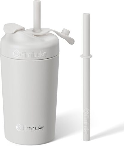 Fimibuke Kids & Toddler Cups, 10 OZ Spill Proof Straw Cups for Toddlers | Leak-Proof Kids Insulated Tumblers with Screw-On Lid & Silicone Straws with Stopper, Stainless Steel Sippy Cup for Girls Boys in Saudi Arabia